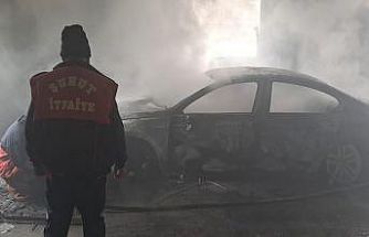 Otomobil yangını paniğe neden oldu