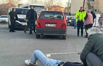 Otomobille çarpışan motosikletin sürücüsü yaralandı