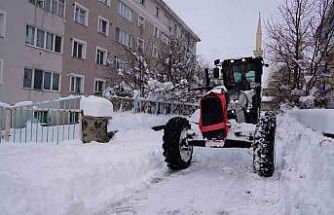 Palandöken Belediyesi karla mücadelede sahada