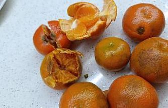 Pazardan aldığı 2 kilo mandalinanın yarısı çürük çıktı