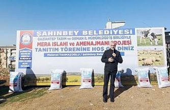 Şahinbey Belediyesi 75 milyon metrekarelik mera alanını gübreledi