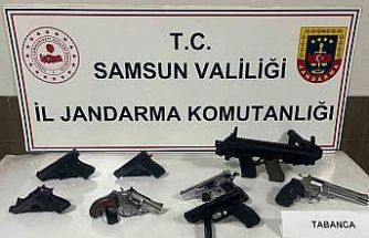 Samsun’da cephanelik gibi ev: 8 tabanca ve 800 mermi ele geçirildi