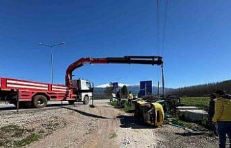 Seydikemer’de forklift devrildi: 1 yaralı
