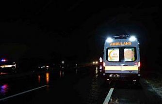 Su birikintisine giren otomobil refüje düştü: 1 yaralı