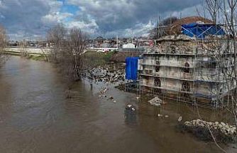 Tarihi Evliya Kasım Paşa Camii’ni taşkın suları vurdu
