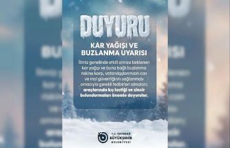 Tekirdağ’da kar ve buzlanma uyarısı