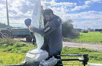 Yağmurdan çamura dönen tarlalarda çiftçi çözümü dronda buldu