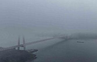 Yavuz Sultan Selim Köprüsü’nde etkili olan sis havadan görüntülendi