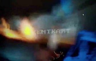 Yolcu minibüsü ile otomobil kafa kafaya çarpıştı: O anlar kamerada