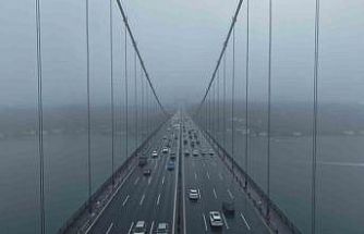 15 Temmuz Şehitler Köprüsü’nde havadan sis manzarası