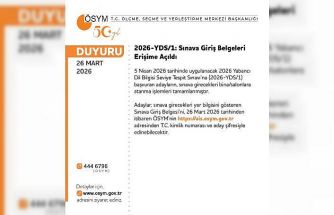 2026-YDS/1: sınava giriş belgeleri erişime açıldı