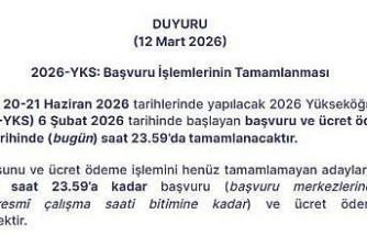 2026-YKS başvuru işlemleri bugün sona eriyor