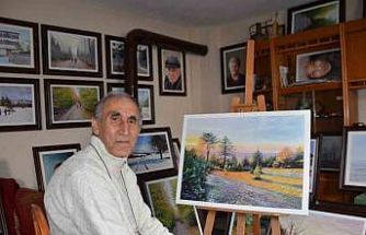 55 yıldır en yakın arkadaşı resim tuvali oldu