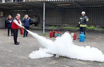 Alevlere karşı eğitim: Tarım personeli yangınla mücadeleyi sahada öğrendi