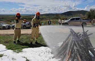Ateş savaşçılarının TOY’u nefes kesti
