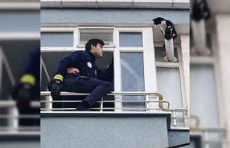 Balkondan uzanan yardım eli minik canı kurtardı