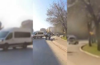 Benzini biten motosikleti iterken dengesini kaybeden motosiklet sürücüsü kaza yaptı