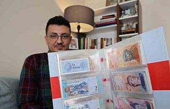 Beş kıtadan 75 ülkenin banknotunu derleyen öğretmen yok olan devletleri unutturmuyor