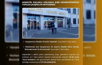 Bingöl’de uyuşturucuyla mücadele: 1 tutuklama