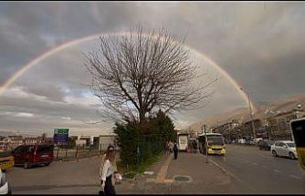 Bursa’da gökkuşağı mest etti