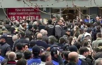 Çankaya Belediye Başkanı Güner’in açıklaması sırasında gerginlik