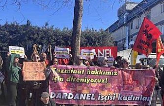 Dardanel’in kadın işçileri eylemde: Taksite bölünen tazminatlar aylardır ödenmedi