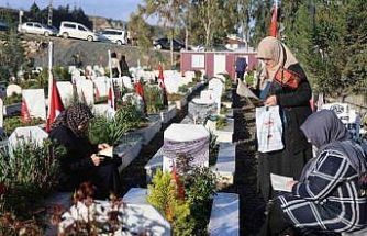 Deprem şehitliğinde hüzünlü bayram