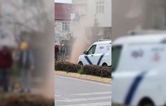 Derince’de delinen doğalgaz borusu mahalleliyi korkuttu