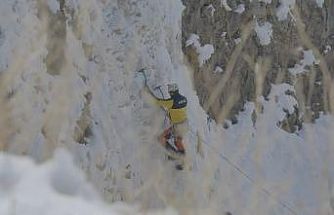 Diyadin Kanyonu’nda buz tırmanışı heyecanı