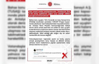 DMM’den "Antalya’da Türk F-16 savaş uçaklarının yoğun uçuş yaptığı" iddiasına yalanlama