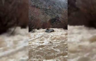 Elazığ’da yağış sonrası dereler coştu