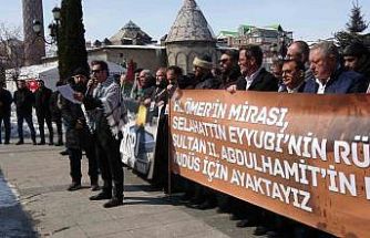 Erzurum Sivil Toplum Platformu üyeleri, Kudüs ve Aksa’nın özgürlüğü için yürüdü