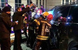 Erzurum’da feci kaza: Kavşak adeta savaş alanına döndü