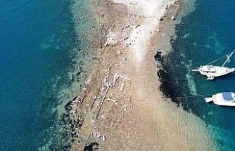 Gümüşlük koyunda sular çekildi, 3 bin 500 yıllık kral yolu ortaya çıktı