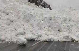 Hakkâri-Çukurca kara yoluna çığ düştü: Sürücüler yolda kaldı