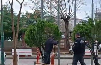 Hastane bahçesindeki madde bağımlısı görenleri korkuttu