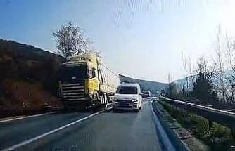 Hatalı sollama yaptı, facia böyle teğet geçti