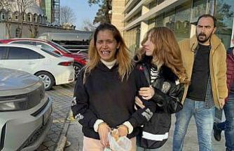 Hırsızlık suçundan 60 kaydı bulunan 8 çocuk annesi kadın tutuklanınca ağlayarak cezaevine götürüldü