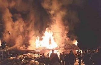 Hisarcık’ta samanlık yangını korkuttu