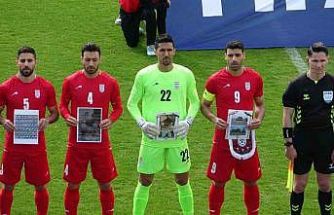 İran A Milli Futbol takımı, Kosta Rika maçına savaşta hayatını kaybeden çocukların fotoğrafıyla çıktı