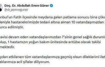 İstanbul İl Sağlık Müdürü Doç. Dr. Abdullah Emre Güner: "Tedavi altına alınan 10 vatandaşımızdan 2’si taburcu edilmiştir"