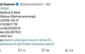 Kahramanmaraş’ta 4 büyüklüğünde deprem