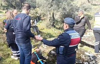 Kayalıktan düşen kadın ekiplerin çalışması ile kurtarıldı