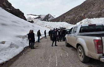Köy yoluna çığ düştü, ekipler yolu açmak için çalışma başlattı