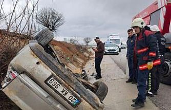 Malatya’da kontrolden çıkan araç takla atıp ters döndü: 6 yaralı