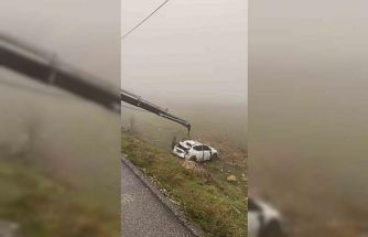 Mardin’de yol kenarına devrilen otomobilin sürücüsü yaralandı