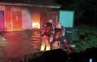 Onkoloji tıbbi atık deposunda korkutan yangın