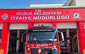 Özel çocukların itfaiyeci olma hayali gerçeğe dönüştü