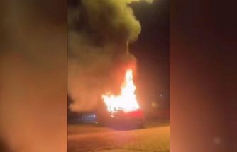 Park halindeki minibüs alevlere teslim oldu