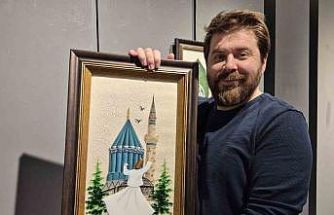 Sanatçı Taha Yoldaş, cam ve hat sanatını birleştirdi